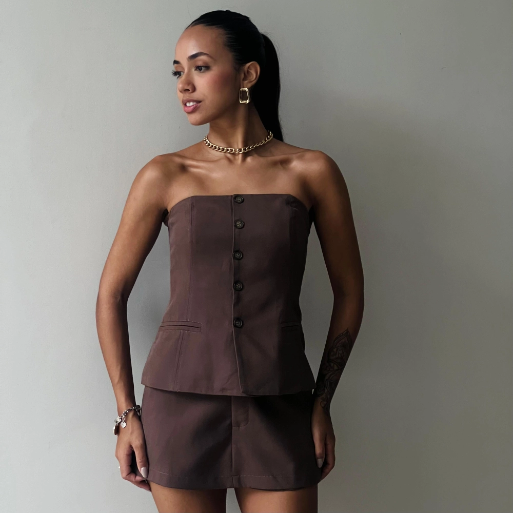 Blusa Hellena - Marrom