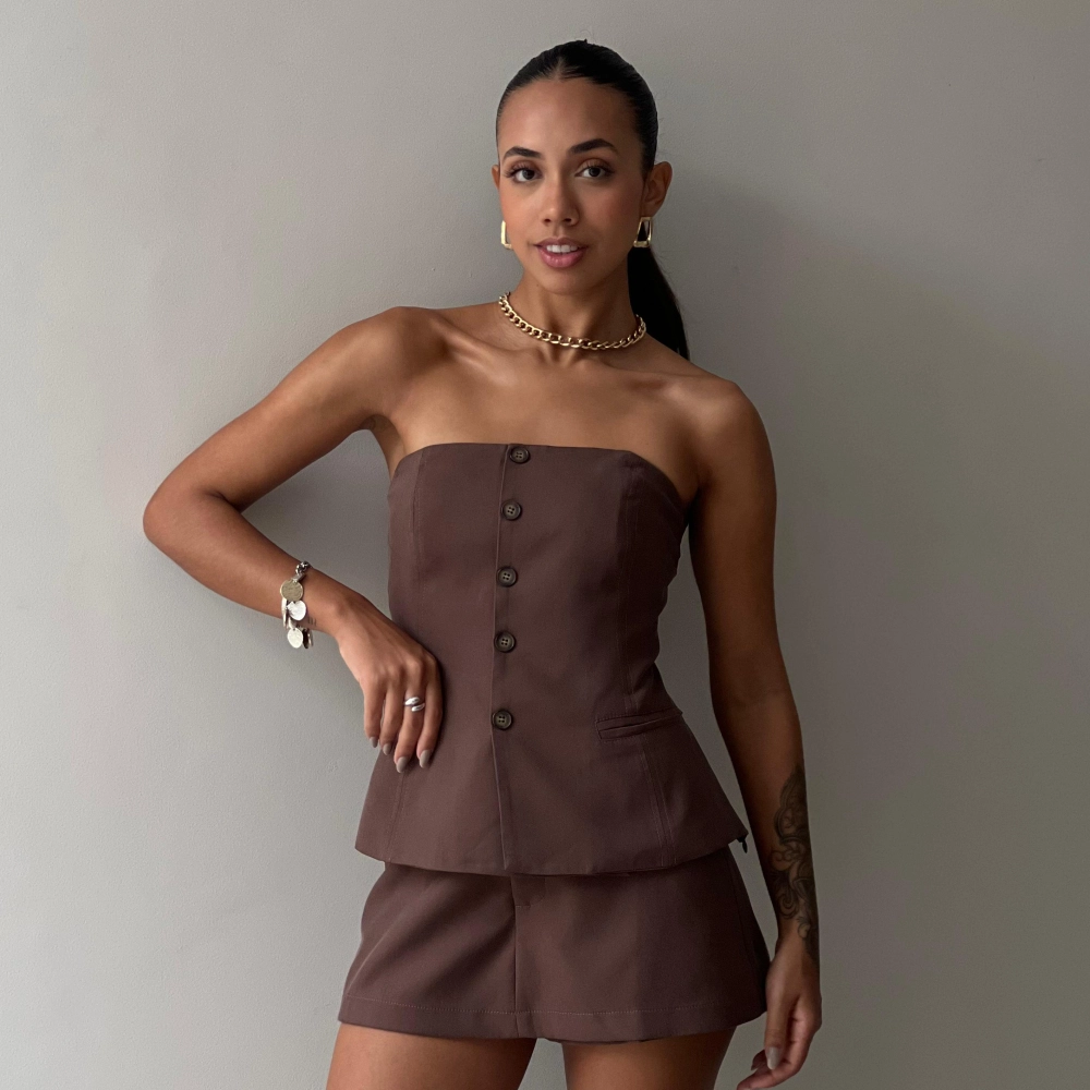 Blusa Hellena - Marrom