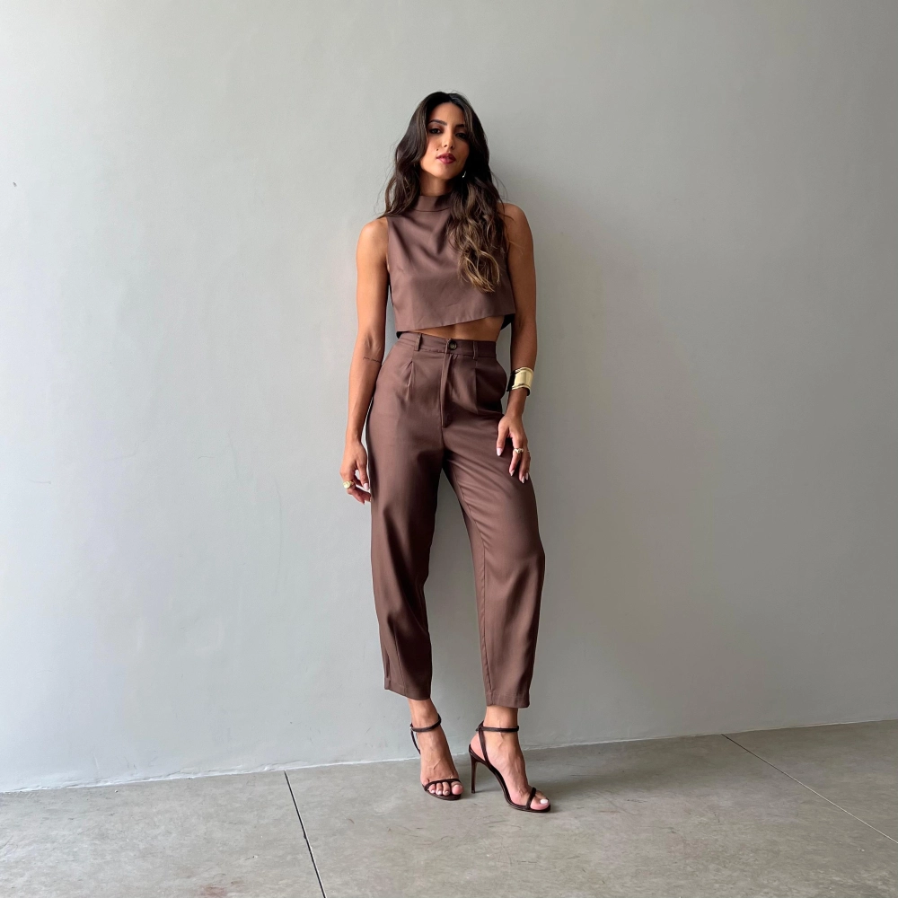 Calça Alfaiataria Gabriela - Marrom