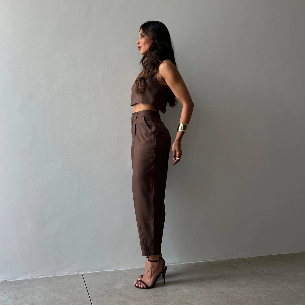 Calça Alfaiataria Gabriela - Marrom