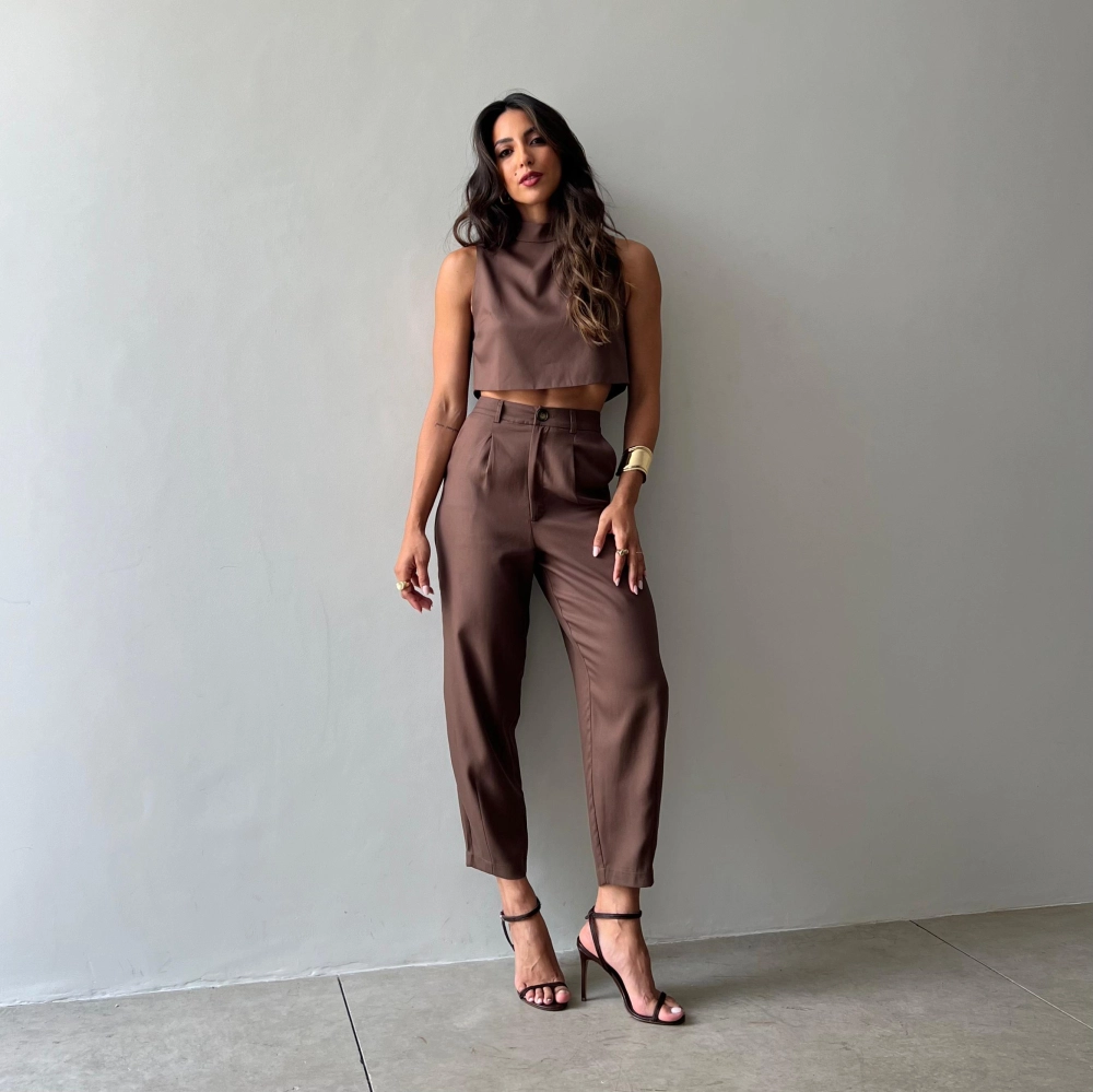 Calça Alfaiataria Gabriela - Marrom