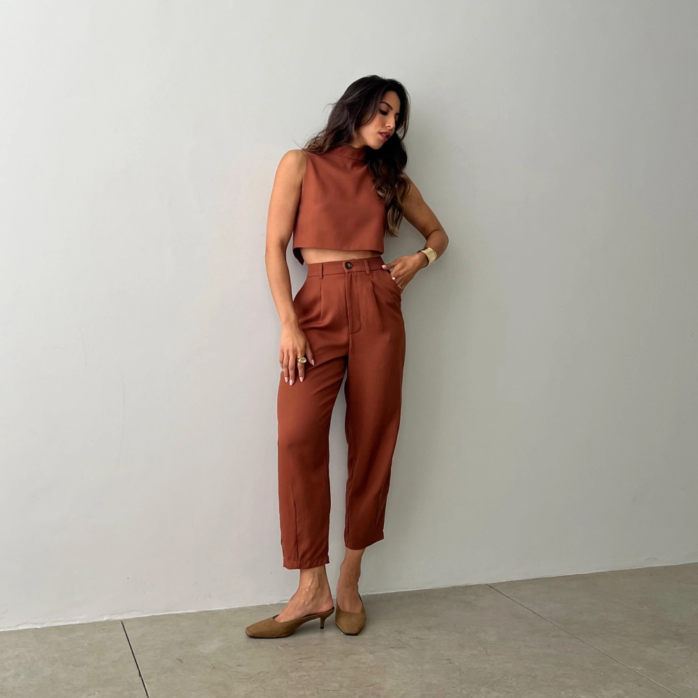 Calça Alfaiataria Gabriela - Terra