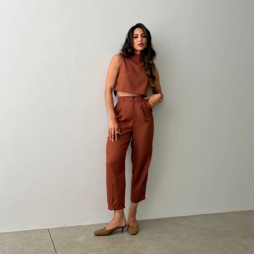 Calça Alfaiataria Gabriela - Terra