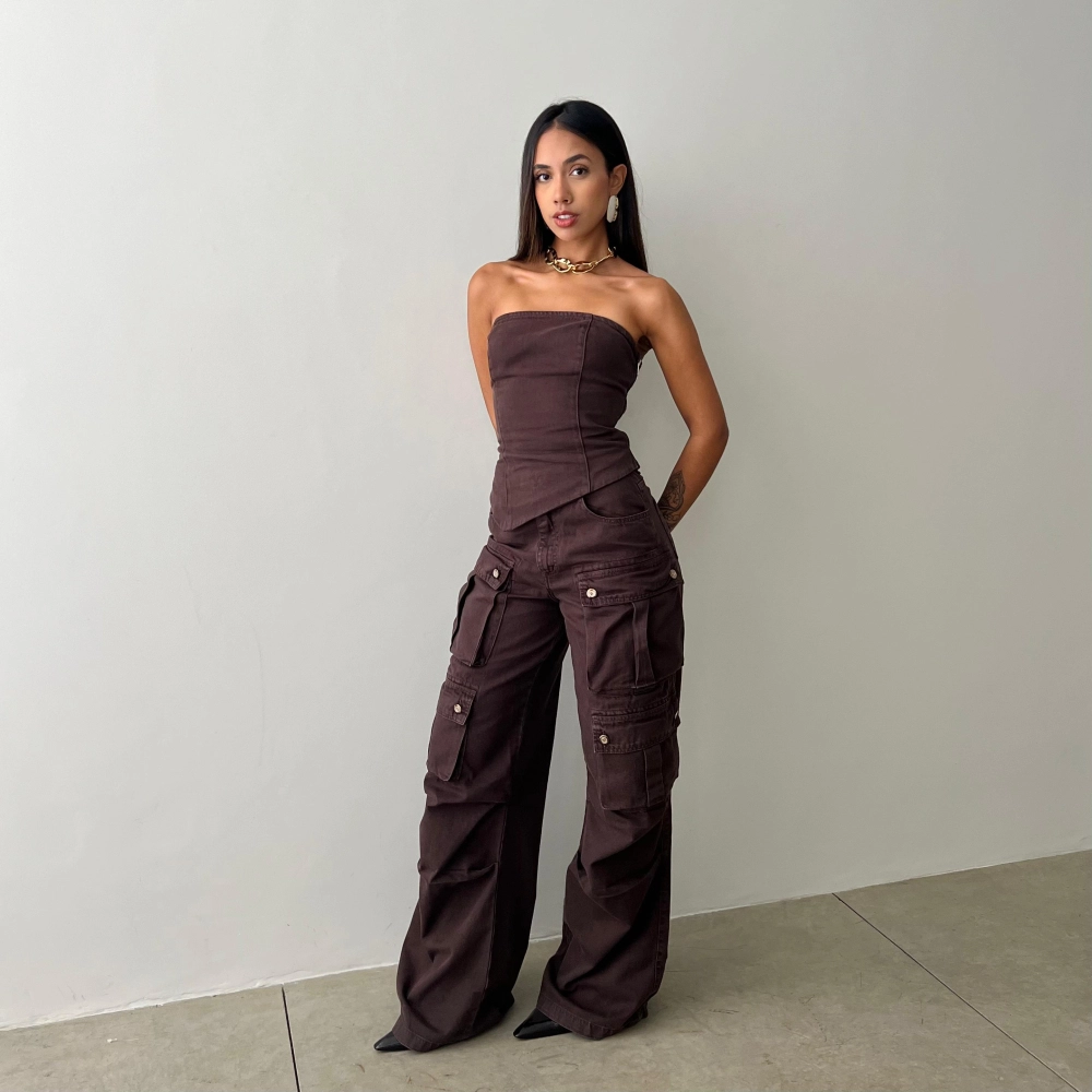 Calça Cargo Haley - Marrom