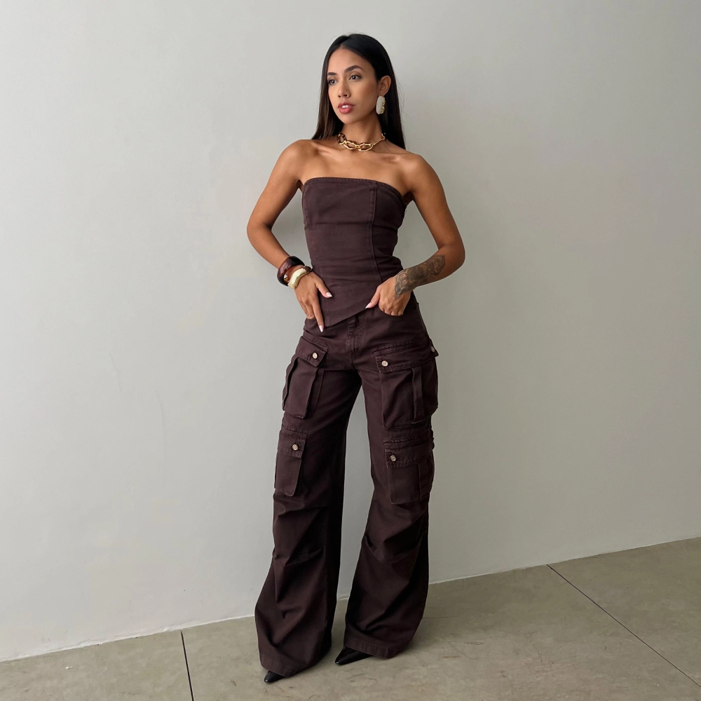 Calça Cargo Haley - Marrom