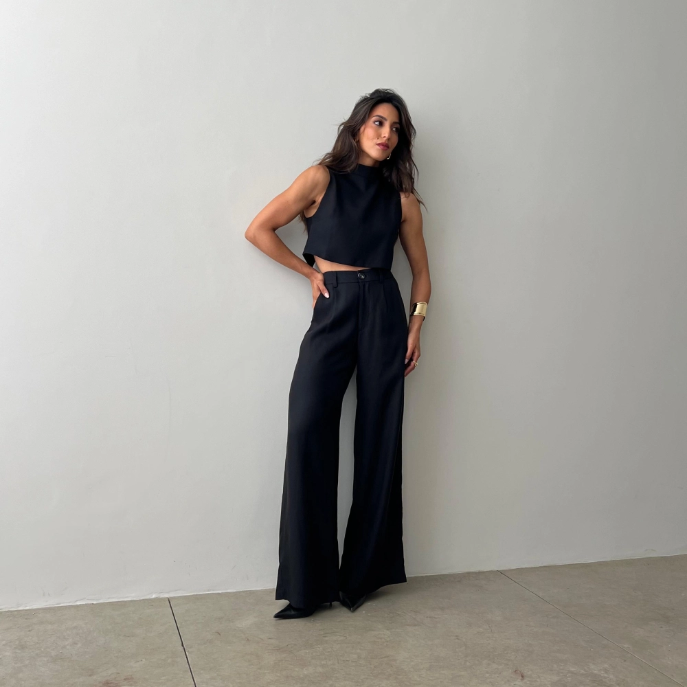 Calça Pantalona Hellena - Preto
