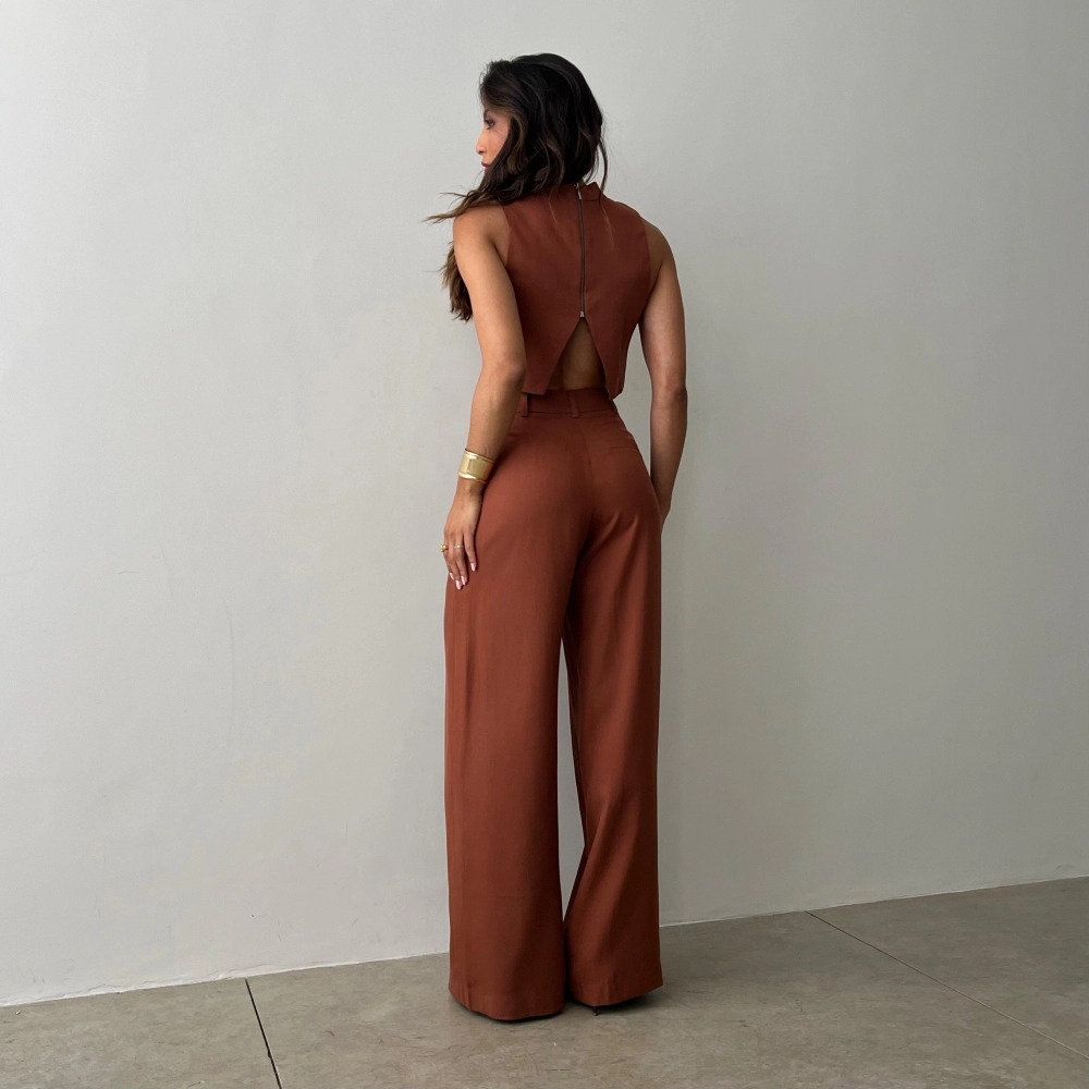 Calça Pantalona Hellena - Terra