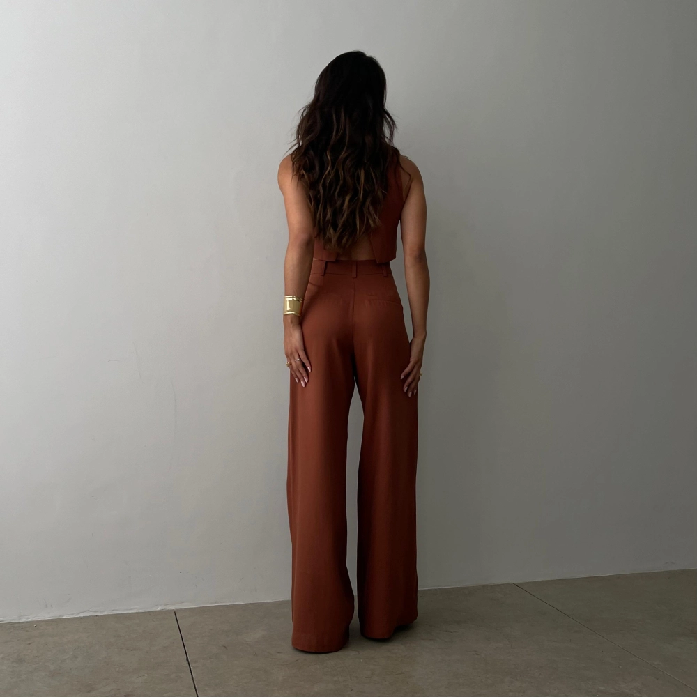 Calça Pantalona Hellena - Terra
