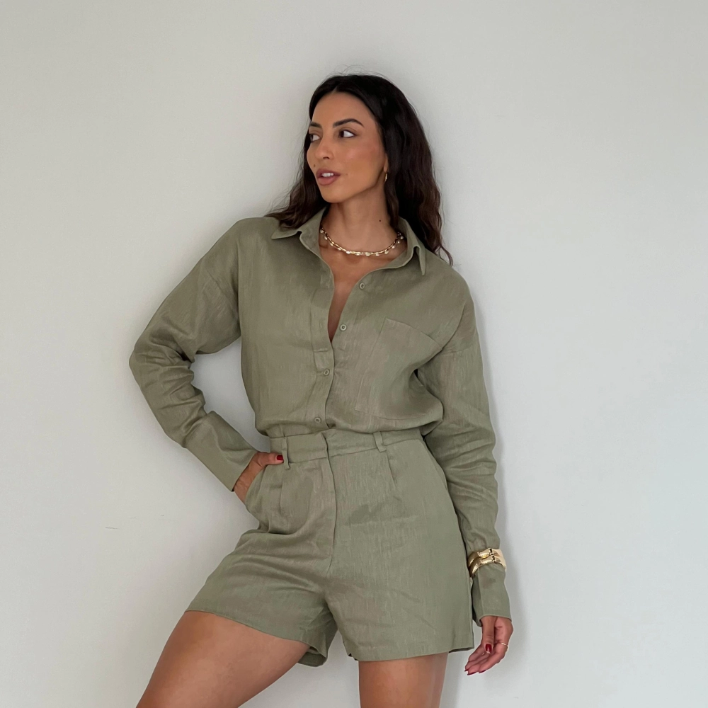 Camisa Linho Eva - Verde