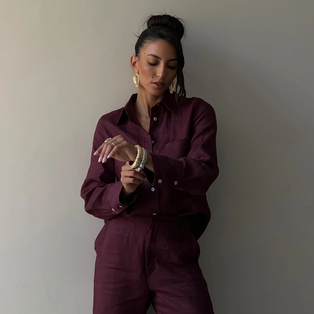 Camisa Linho Renata - Uva