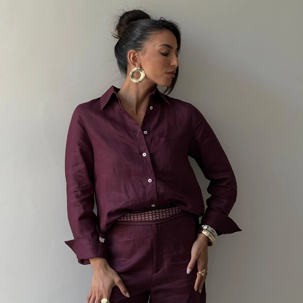 Camisa Linho Renata - Uva