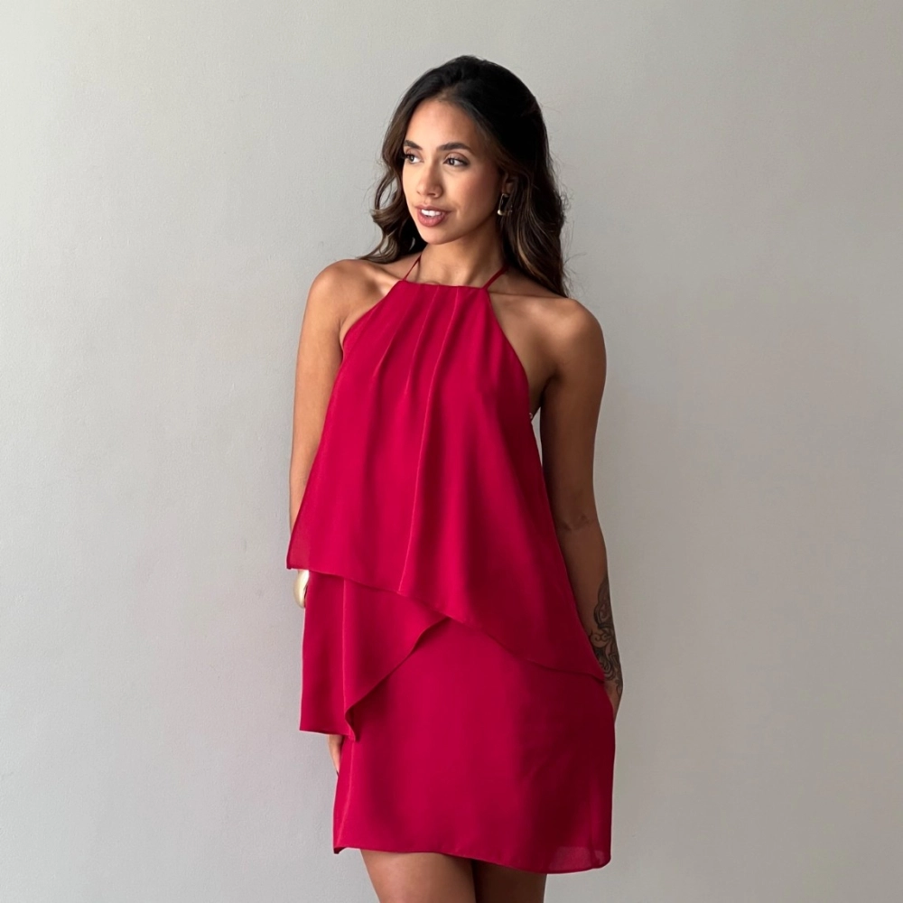 Vestido Gaia - Cereja