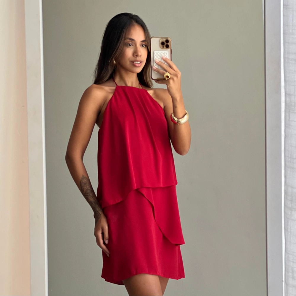 Vestido Gaia - Vermelho