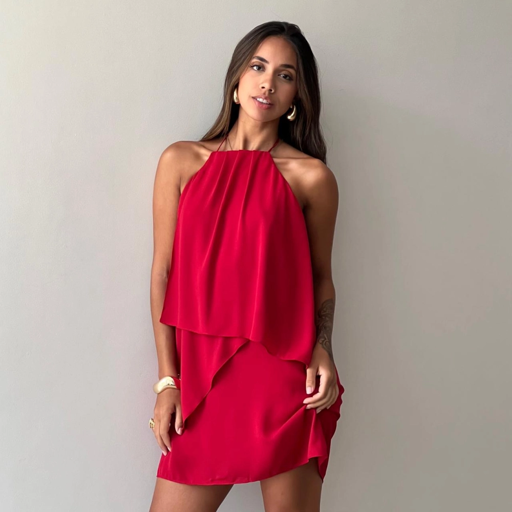 Vestido Gaia - Vermelho