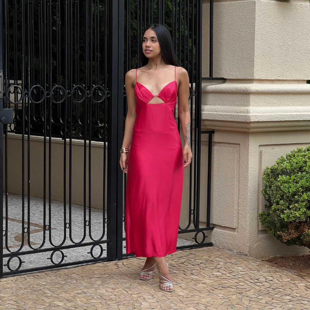 Vestido Mariana - Cereja