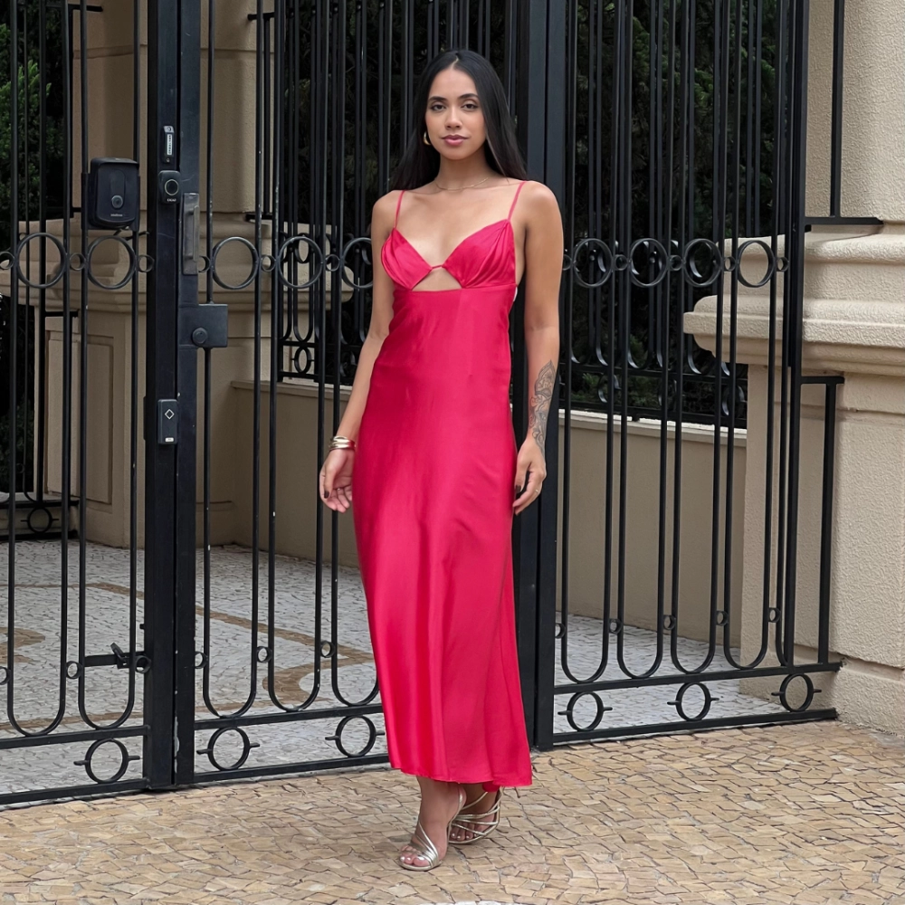 Vestido Mariana - Cereja