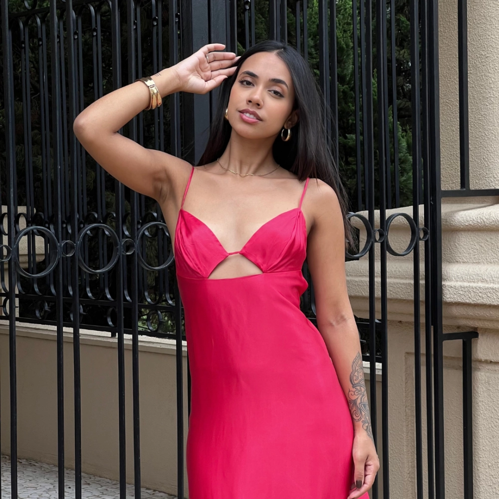 Vestido Mariana - Cereja