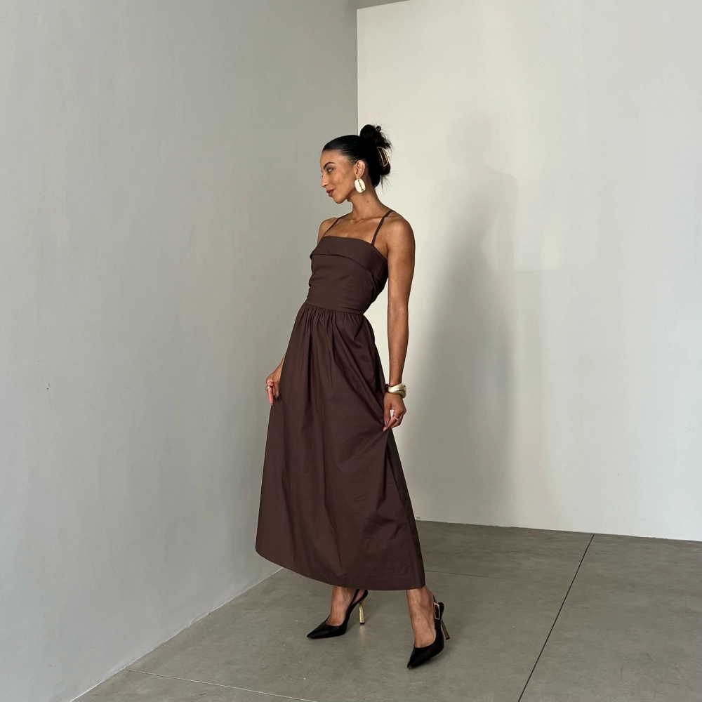 Vestido Stella - Marrom
