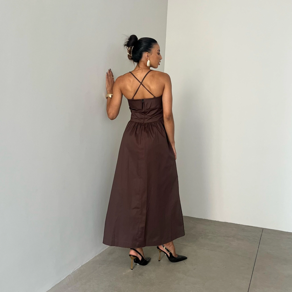 Vestido Stella - Marrom