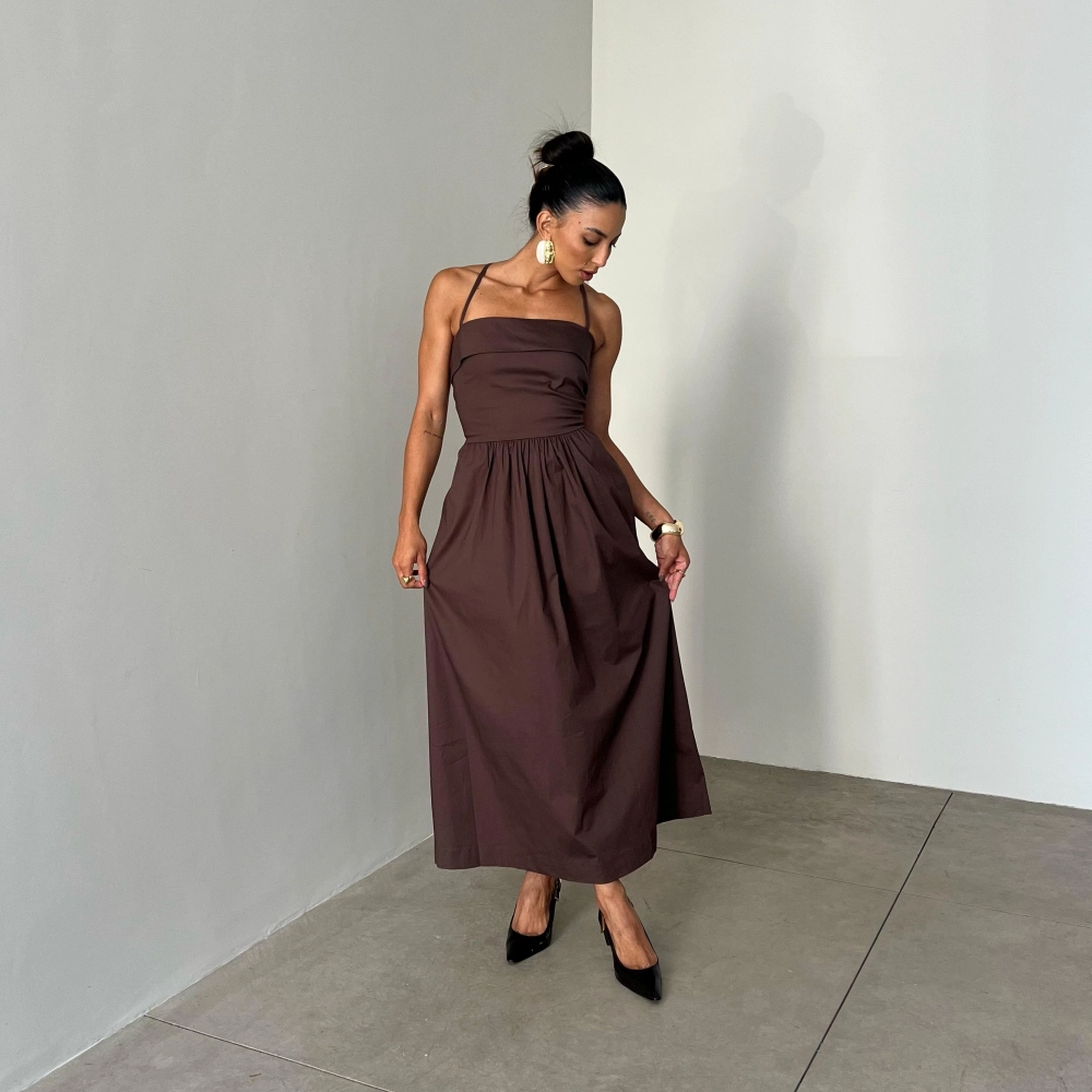 Vestido Stella - Marrom