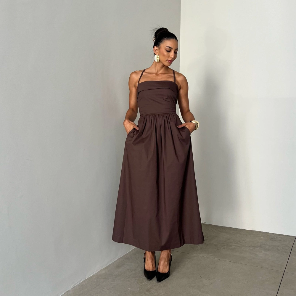 Vestido Stella - Marrom