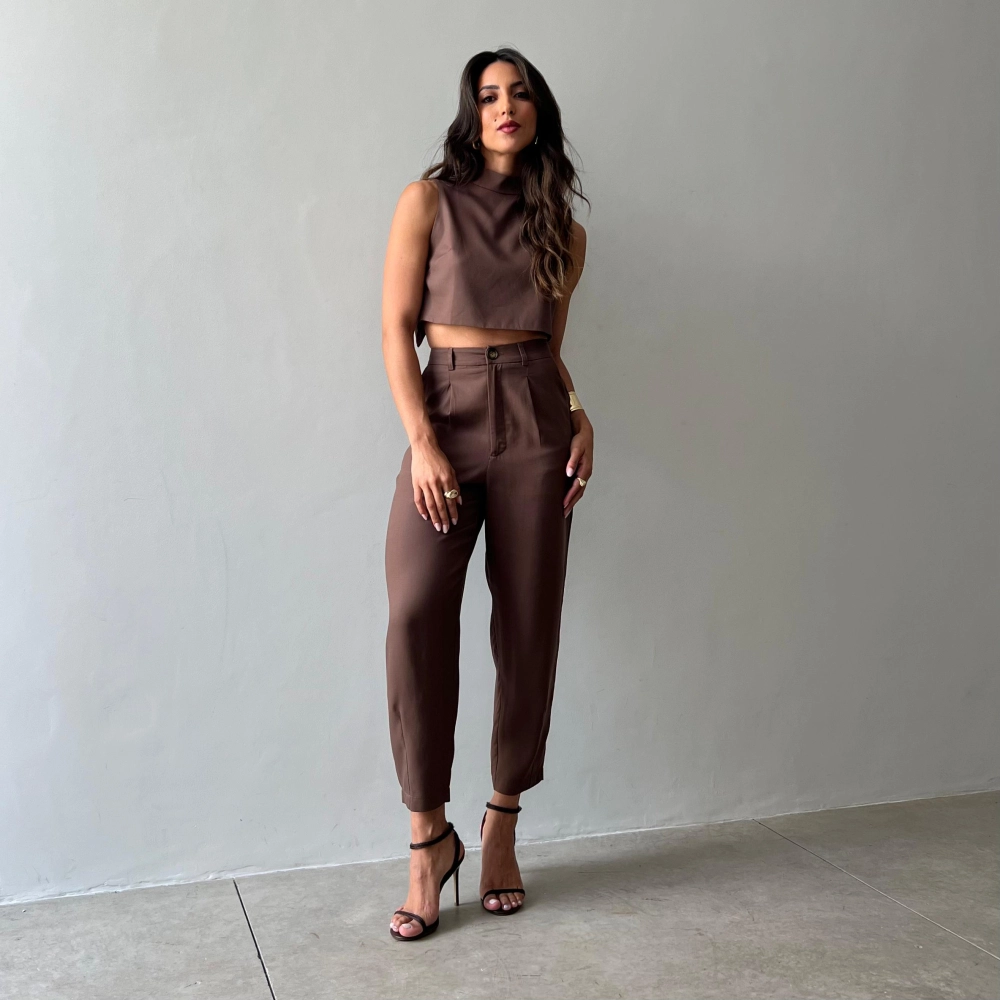 Calça Alfaiataria Gabriela - Marrom