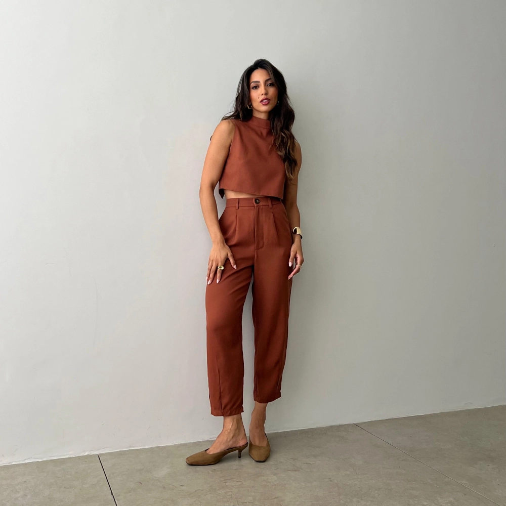 Calça Alfaiataria Gabriela - Terra