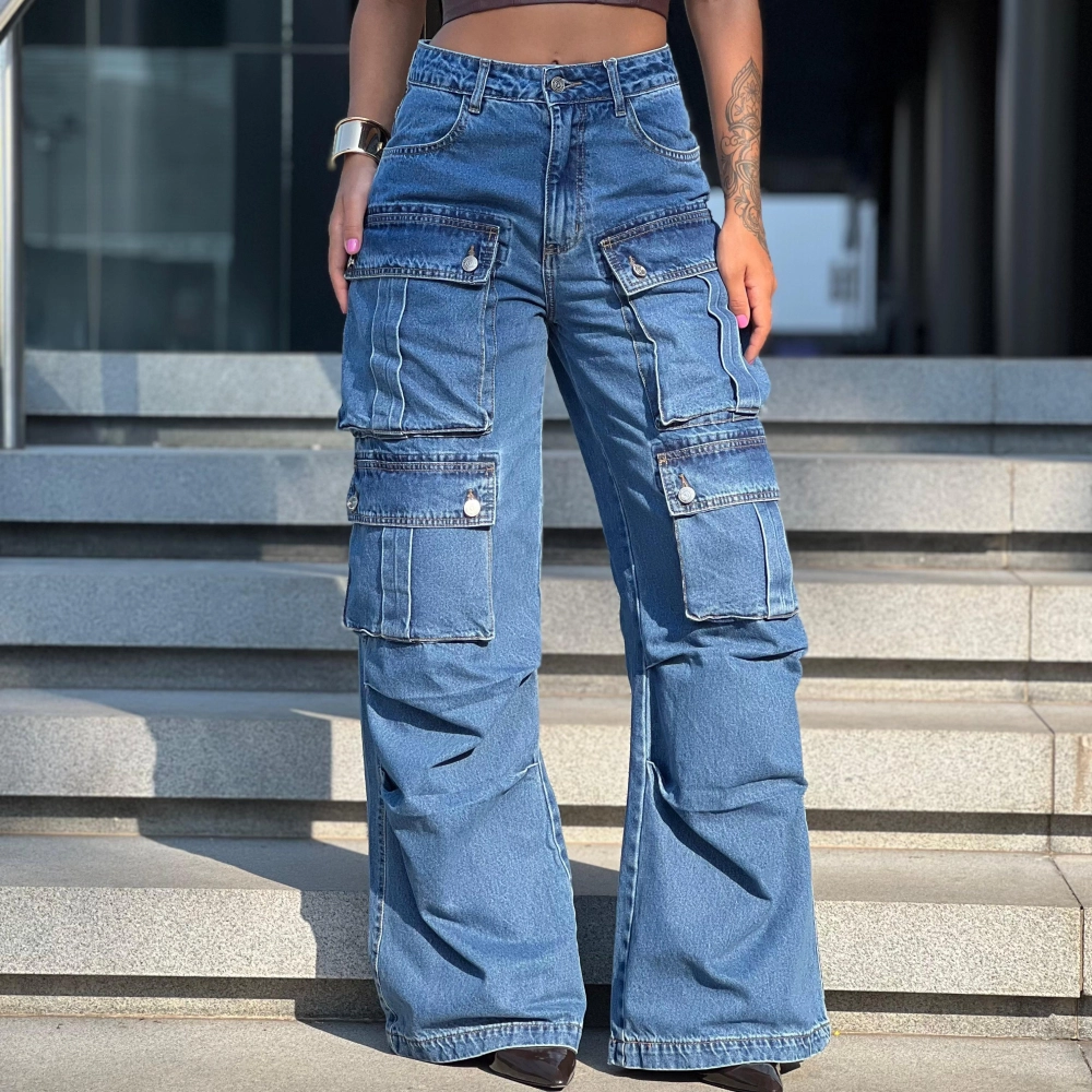 Calça Cargo Haley - Jeans Escuro