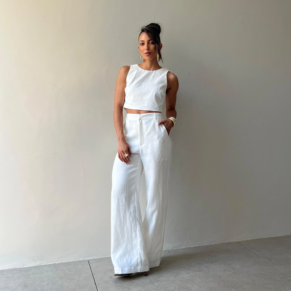 Calça Linho Marcella - Branco