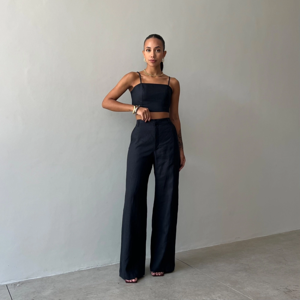 Calça Linho Marcella - Preto