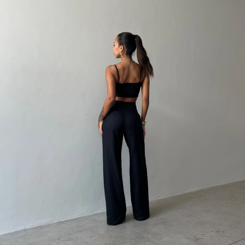 Calça Linho Marcella - Preto