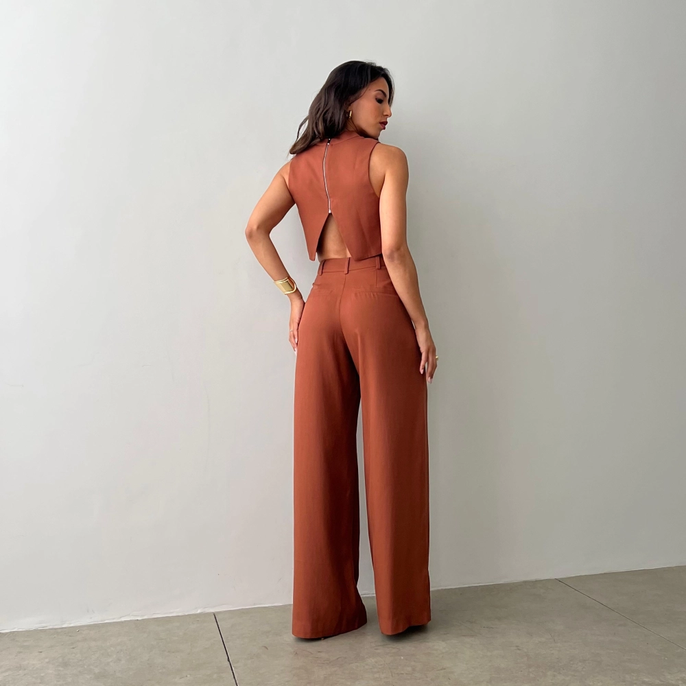 Calça Pantalona Hellena - Terra