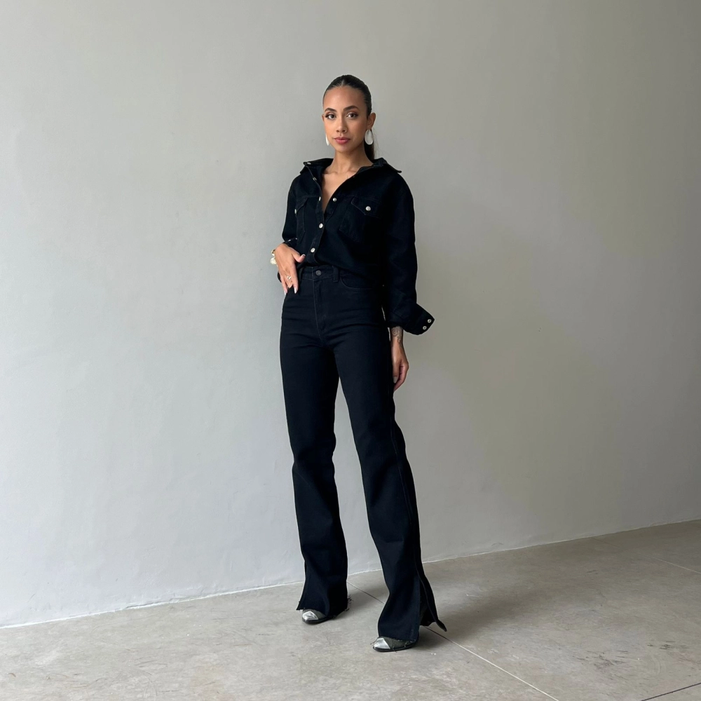 Camisa Jeans Anne - Preto