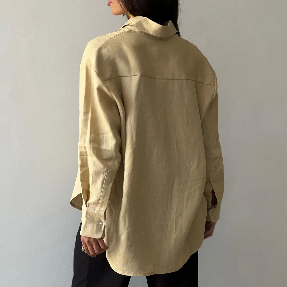 Camisa Linho Laura - Amarelo Manteiga