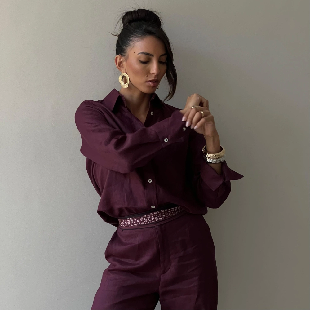 Camisa Linho Renata - Uva