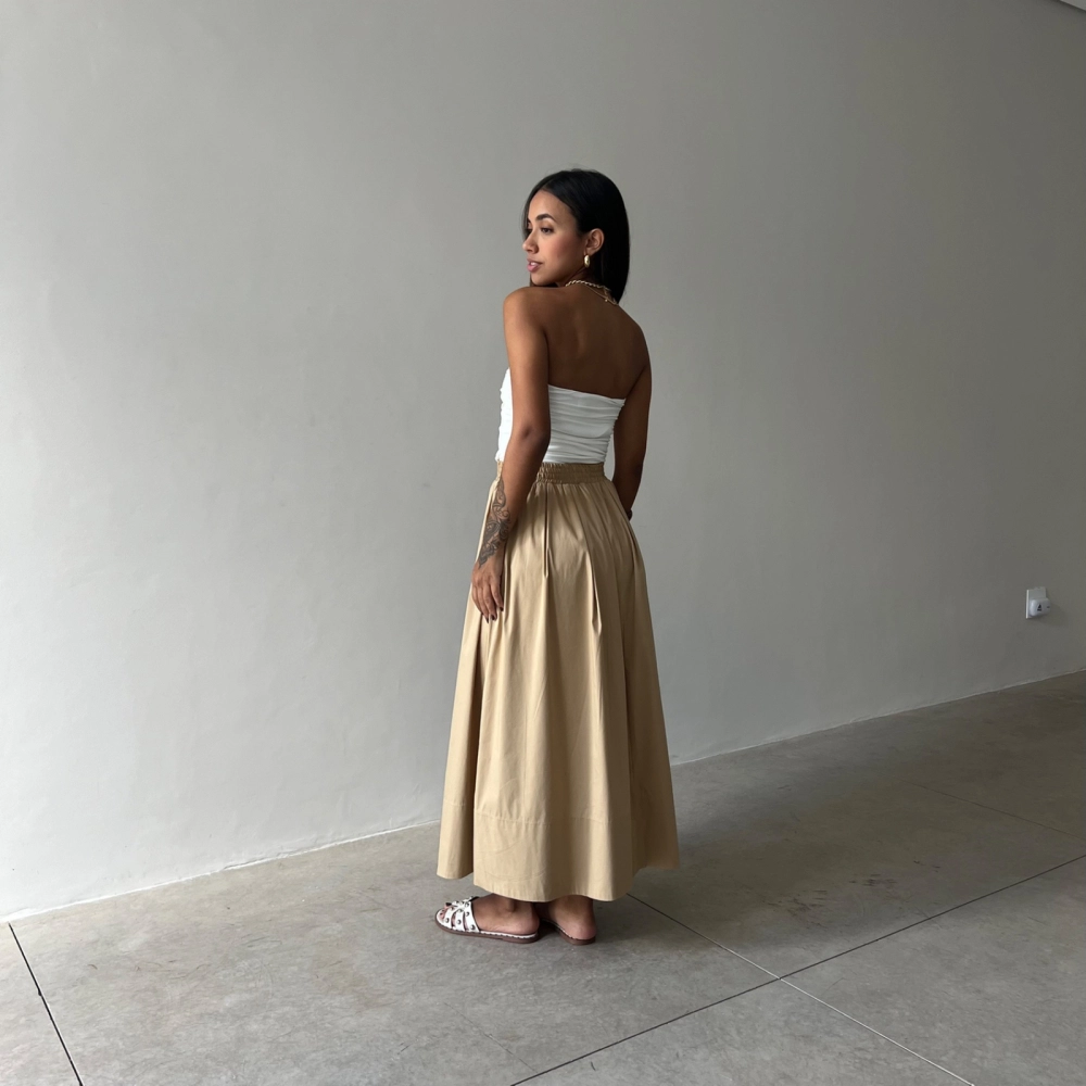 Saia Midi Naomi - Bege
