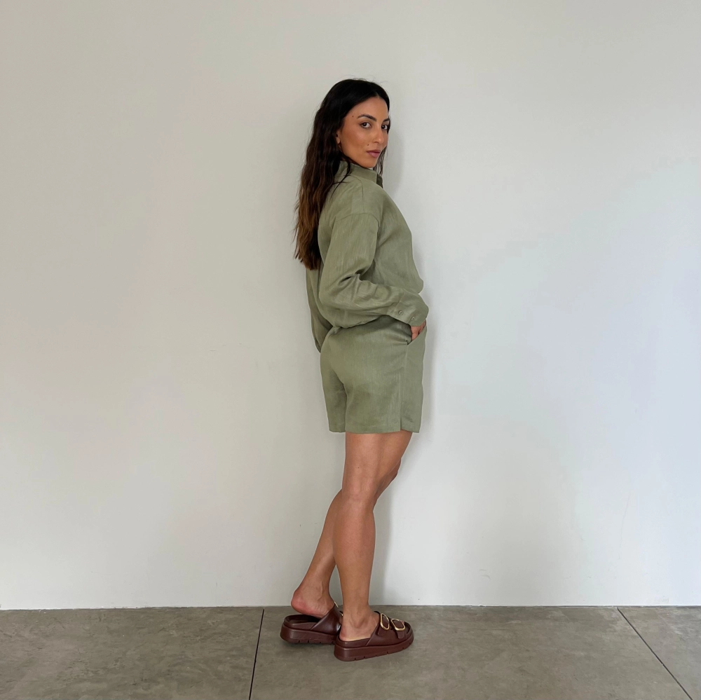 Shorts Linho Eva - Verde