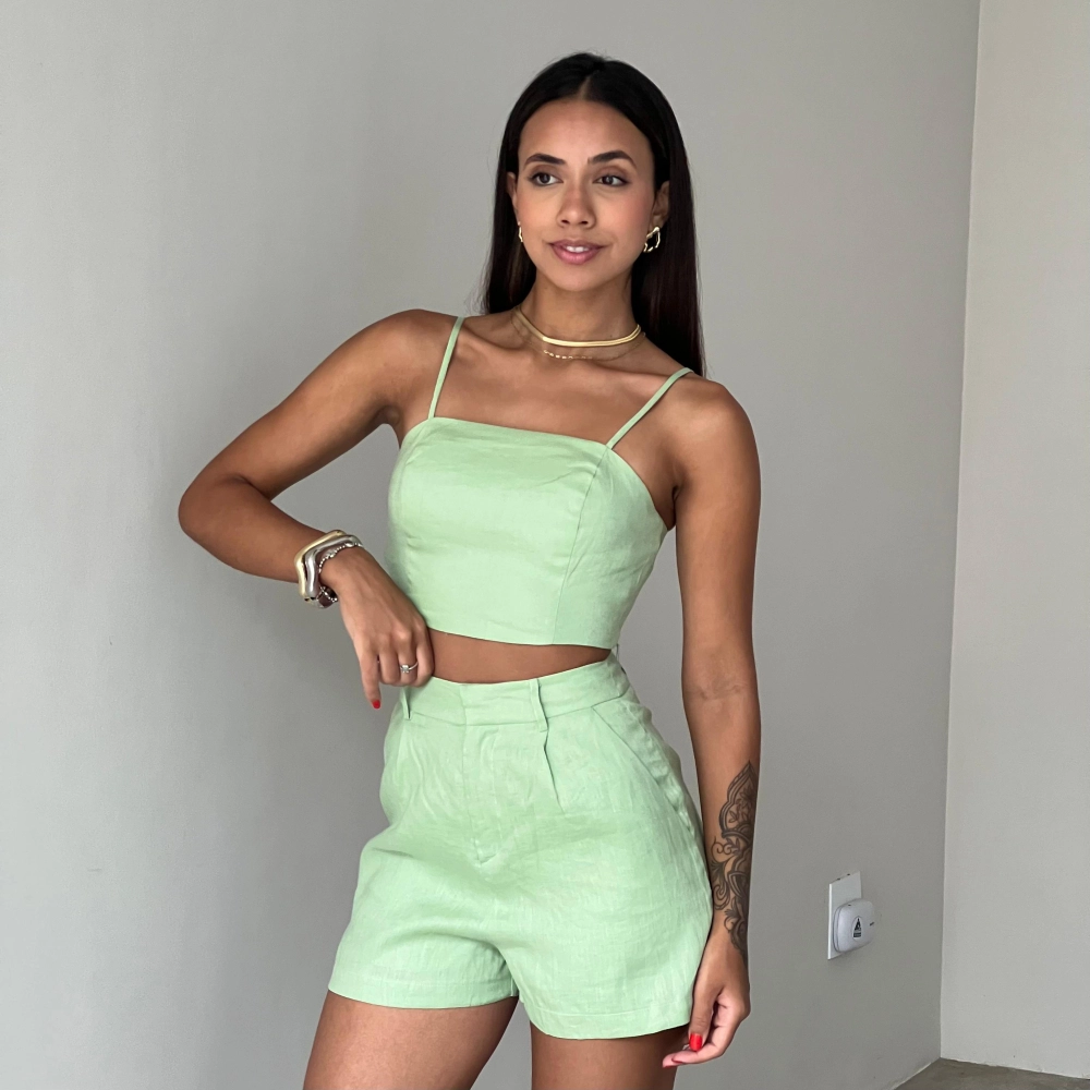 Shorts Linho Renata - Verde Pistache