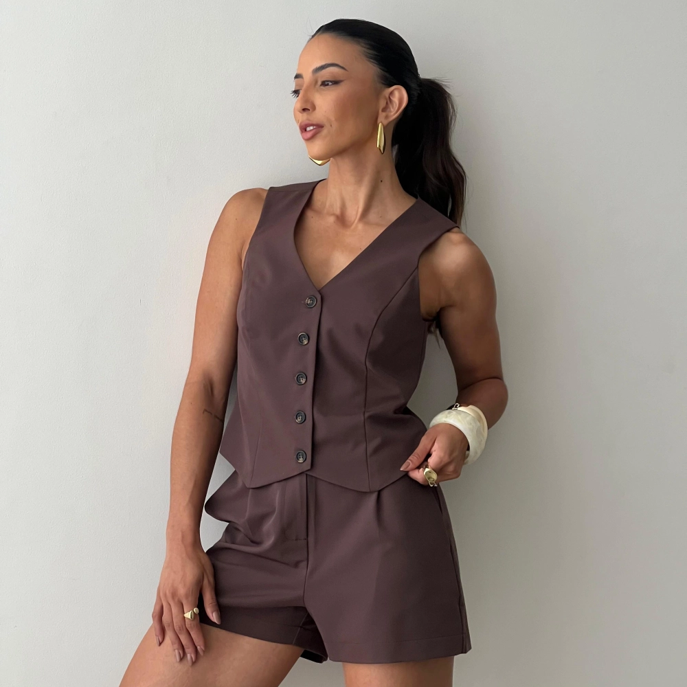 Shorts Milena - Marrom