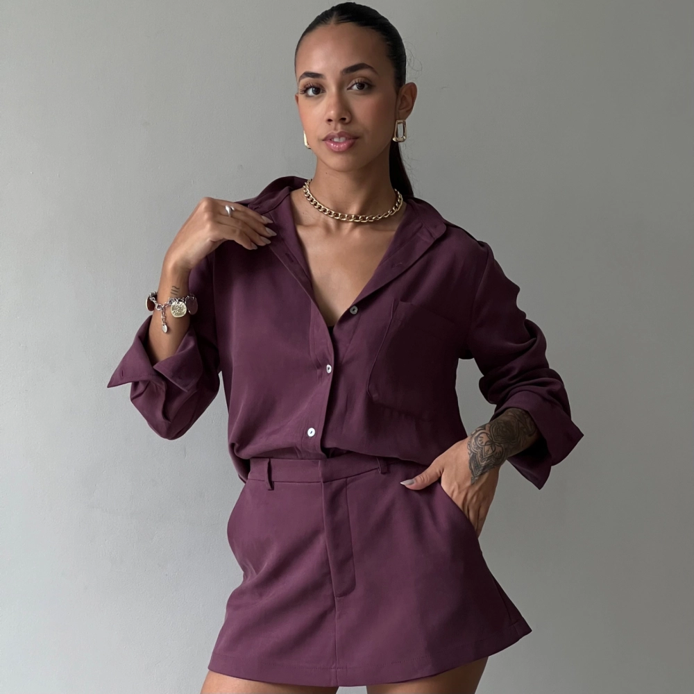 Shorts Saia Hellena - Uva
