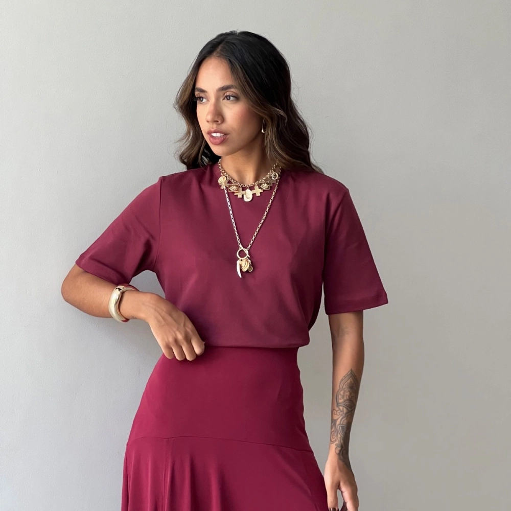 T-Shirt Brenda - Vinho