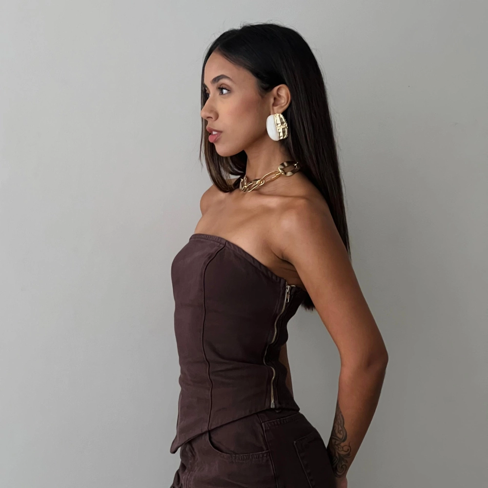 Top Haley - Marrom