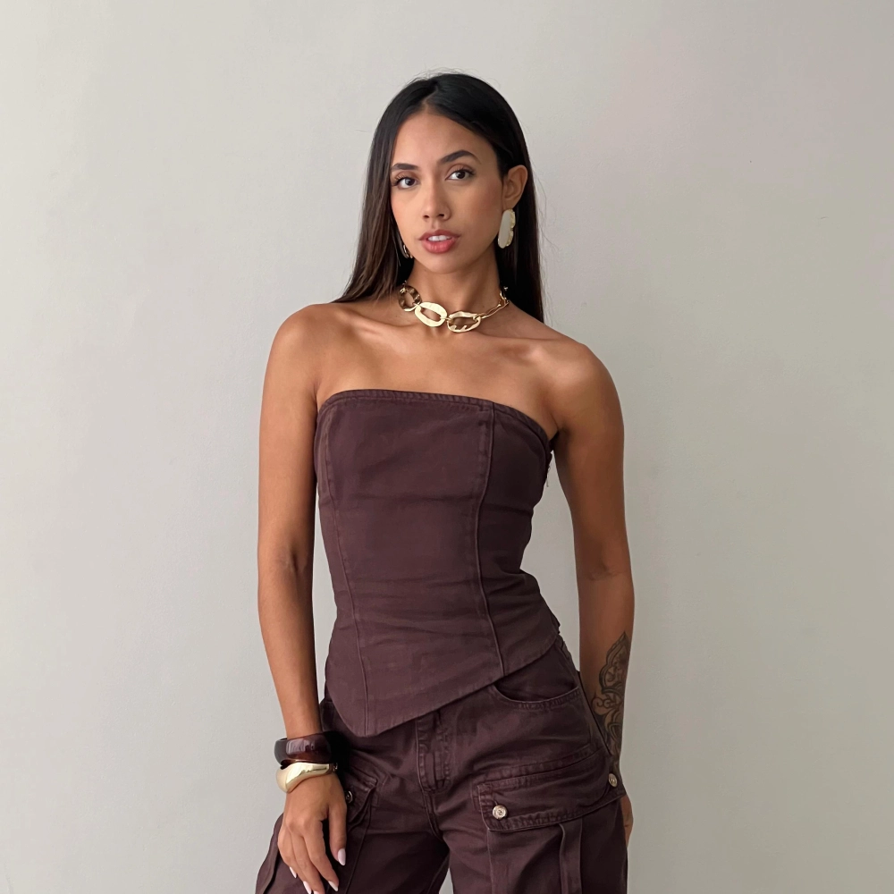 Top Haley - Marrom