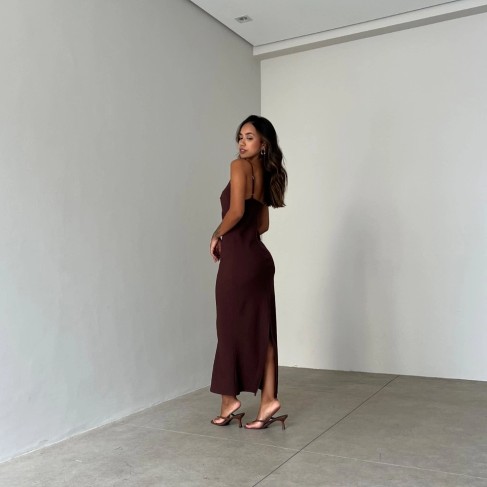 Vestido Celine - Marrom