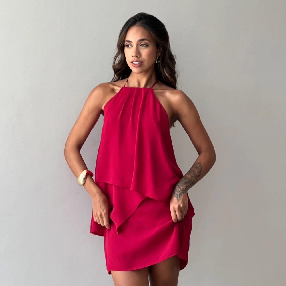 Vestido Gaia - Cereja