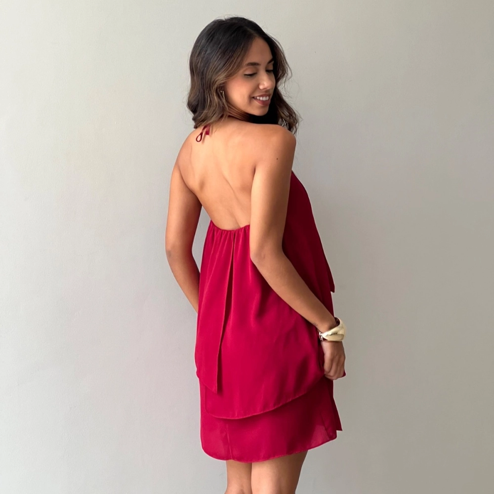 Vestido Gaia - Cereja