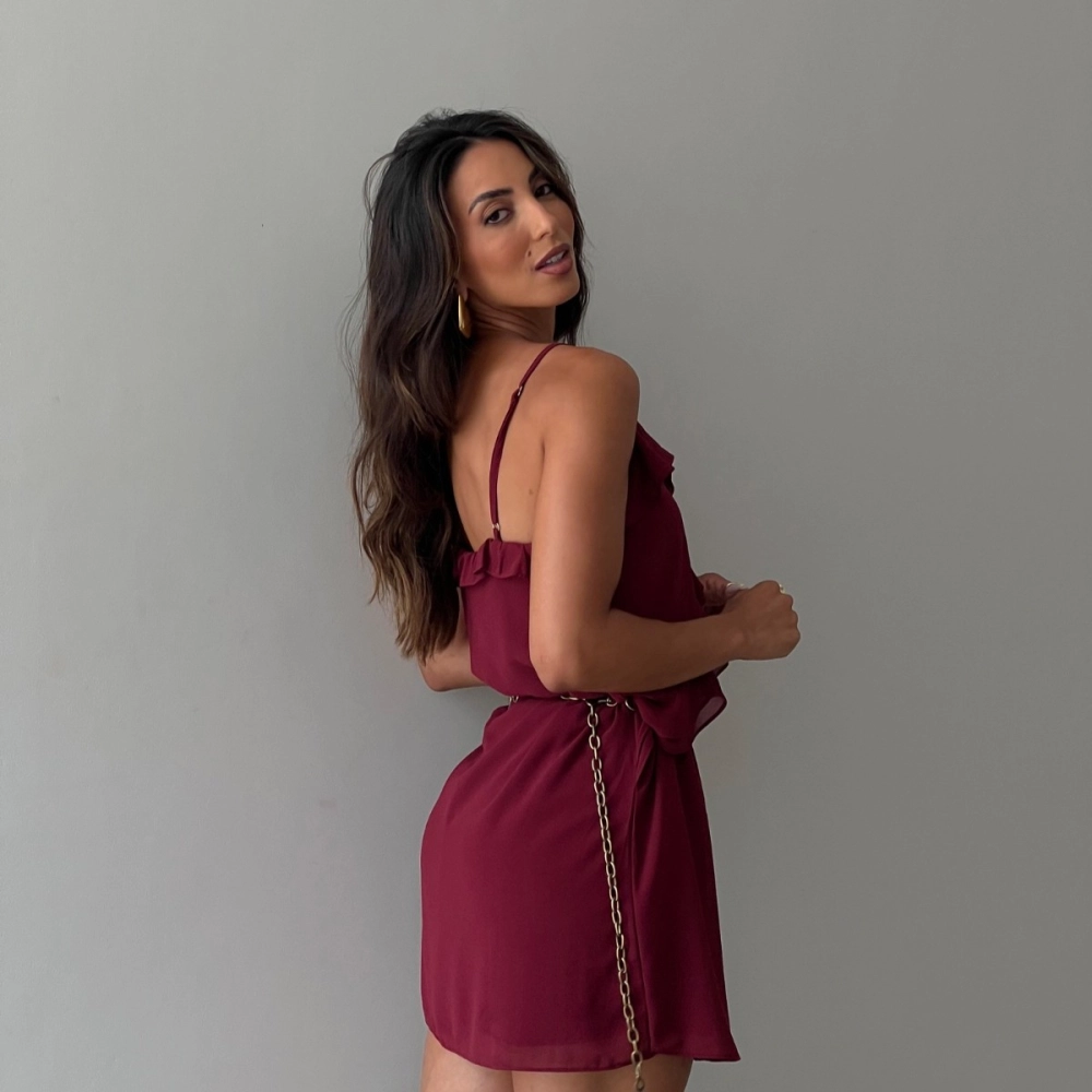 Vestido Manu - Vinho