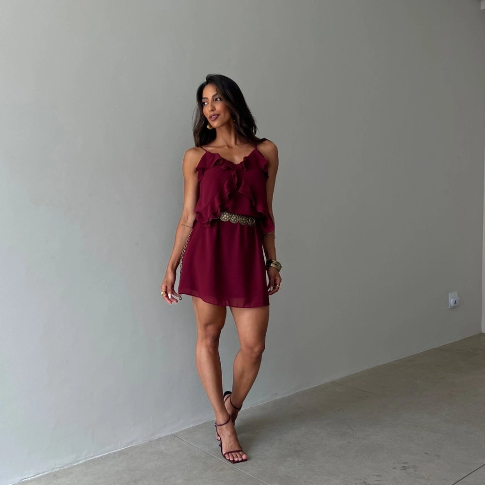 Vestido Manu - Vinho