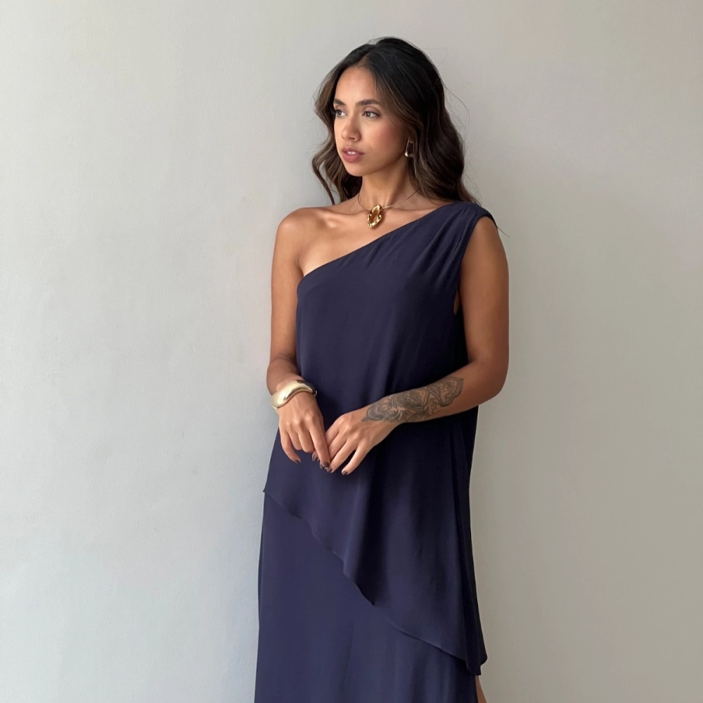 Vestido Mayra - Azul Marinho