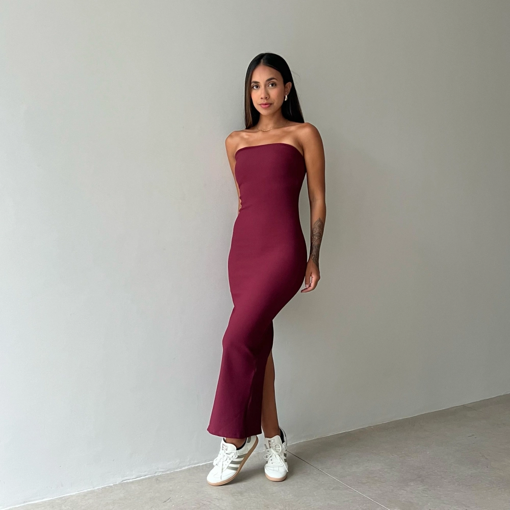 Vestido Natalia - Bordô